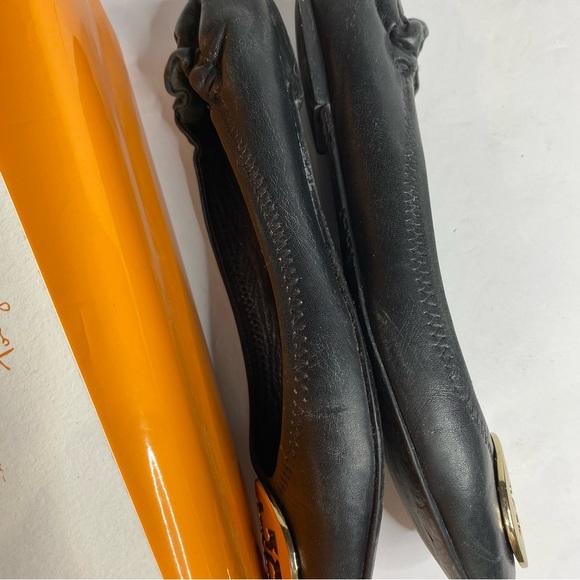 Tory Burch Black leather Reva flats 7.5 - Picture 7 of 9